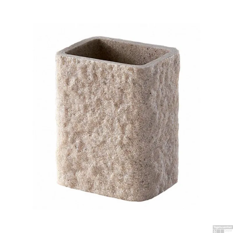 Tandenborstelhouder Sapho Aries Vrijstaand 11.8x9.4x6.6 cm Polyresin Beige Populair