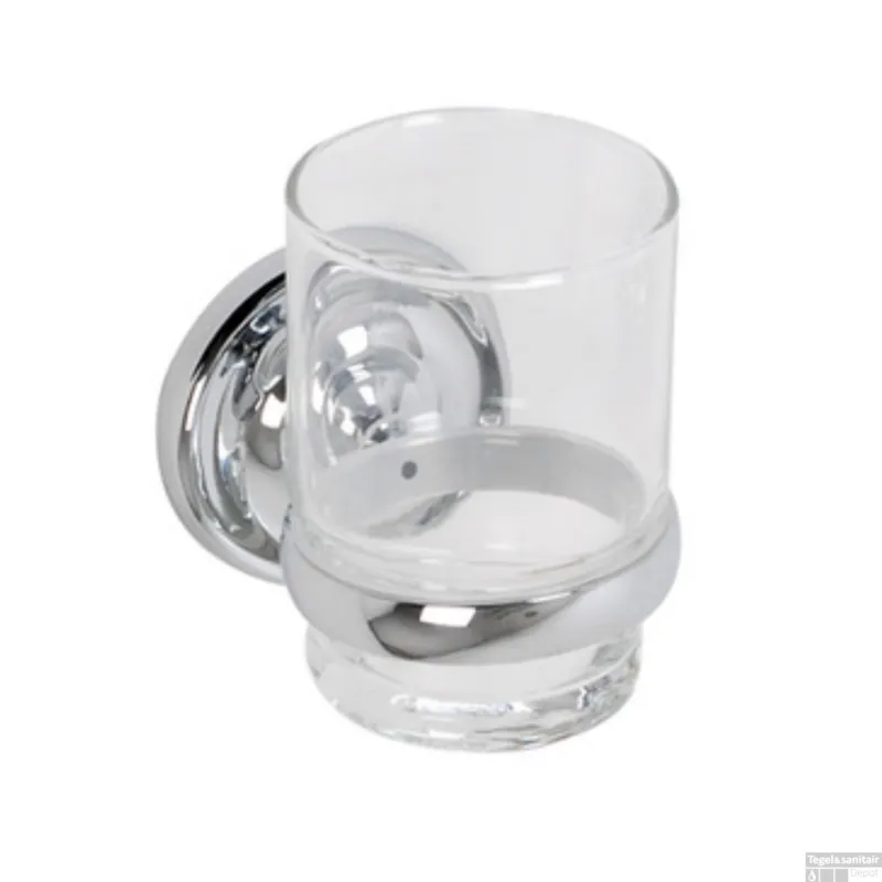 Bekerhouder Plieger Charleston Met Glas Chroom Beperkt Aanbod