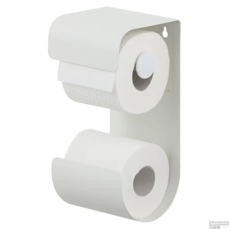 Laatste Versie Toiletrolhouder dubbel Sealskin Brix Wit