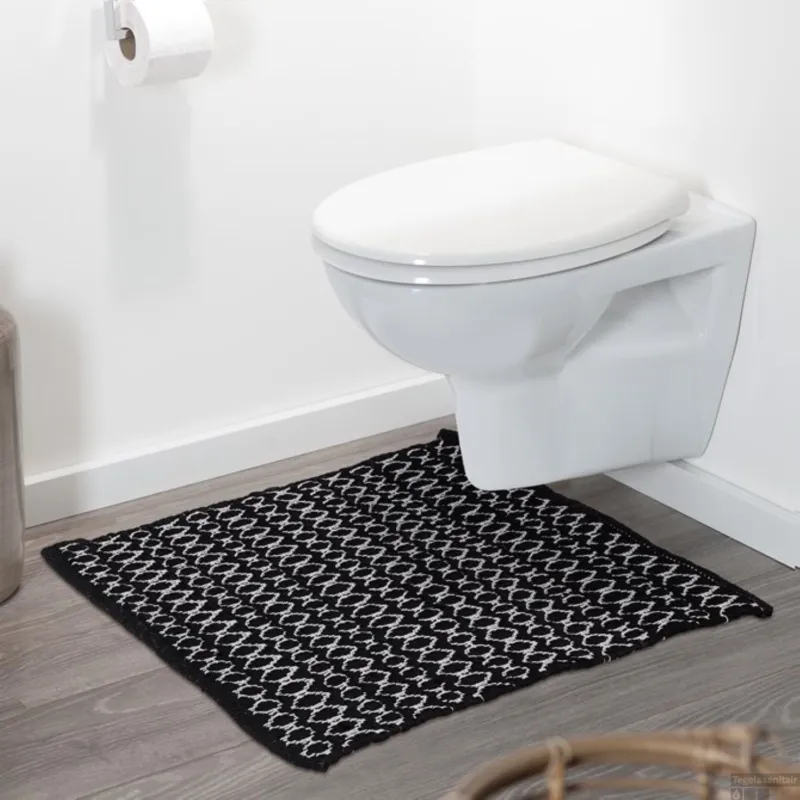 Laatste Versie Badmat Sealskin Boho 60x60 cm Polyester / Katoen Zwart