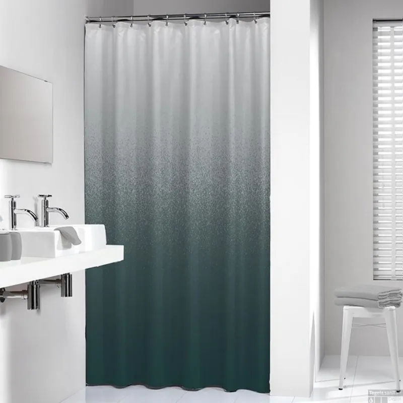 Actieprijs Douchegordijn Sealskin Blend 180x200 cm Polyester Groen / Wit