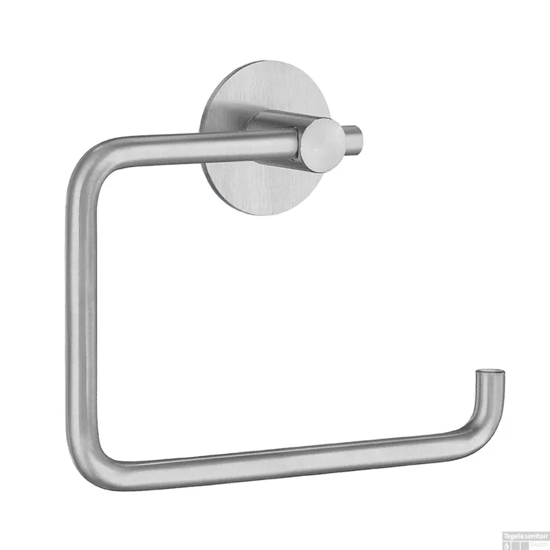 Korting Toiletrolhouder met Ronde Bevestigingsplaat Smedbo Beslagboden Geborsteld Edelstaal 10x13,6x3