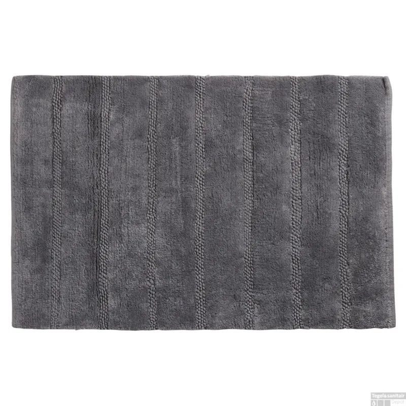 Actieprijs Badmat Differnz Stripes 45x75 cm Katoen Grijs