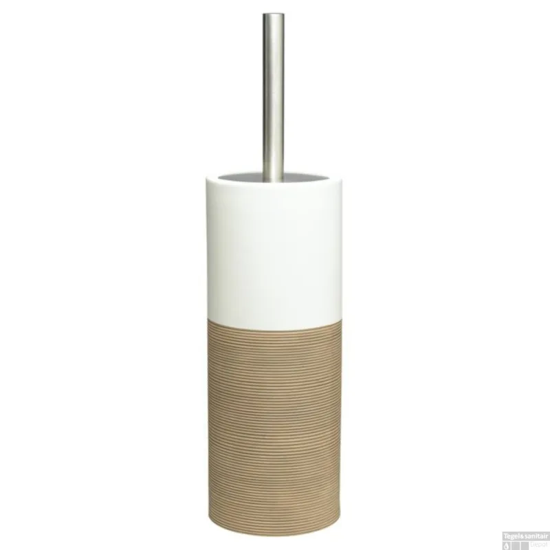 Nu Kopen Toiletborstelhouder Sealskin Doppio 10,1 x 26,2 cm Porselein Zand