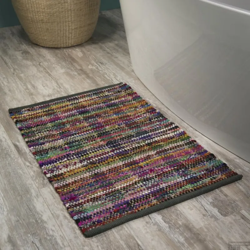 Badmat Sealskin Madras 100% katoen 90x60 cm Multi Beperkte Voorraad