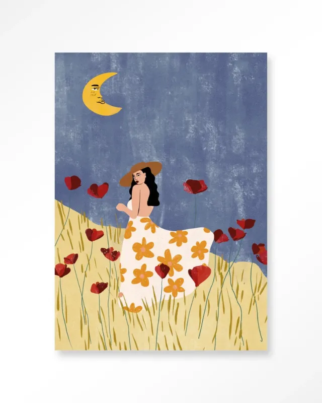 Girl In A Poppyfield - Moderne Wanddecoratie | Artprint, Glass Art & Wandkleed Beste Prijs