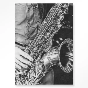 Koop Online The man with the sax - Moderne Wanddecoratie | Artprint, Glass Art & Wandkleed