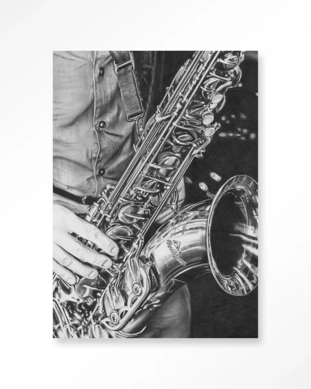 Koop Online The man with the sax - Moderne Wanddecoratie | Artprint, Glass Art & Wandkleed