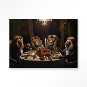 Tijdelijk Beschikbaar Lions Dinner - Moderne Wanddecoratie | Artprint, Glass Art & Wandkleed