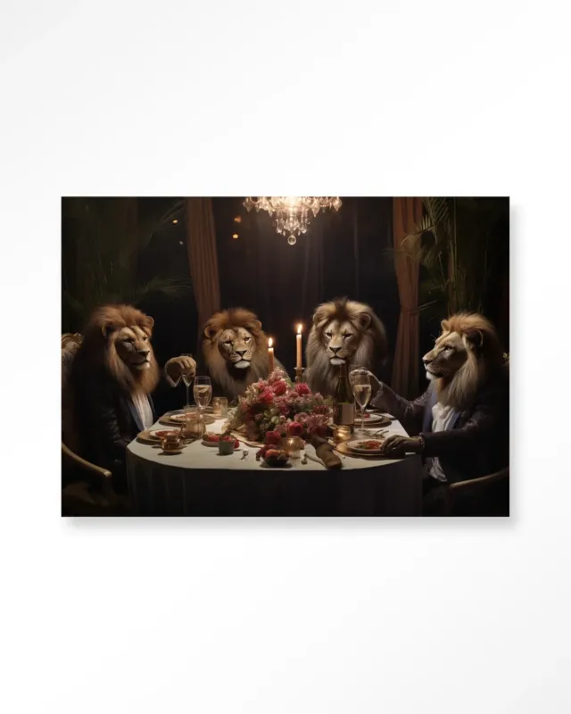 Tijdelijk Beschikbaar Lions Dinner - Moderne Wanddecoratie | Artprint, Glass Art & Wandkleed
