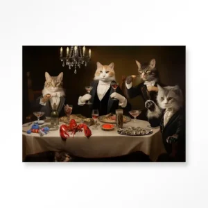 Cat Supper - Moderne Wanddecoratie | Artprint, Glass Art & Wandkleed Superprijs