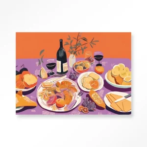 Burgundian Table - Moderne Wanddecoratie | Artprint, Glass Art & Wandkleed Hoge Kwaliteit
