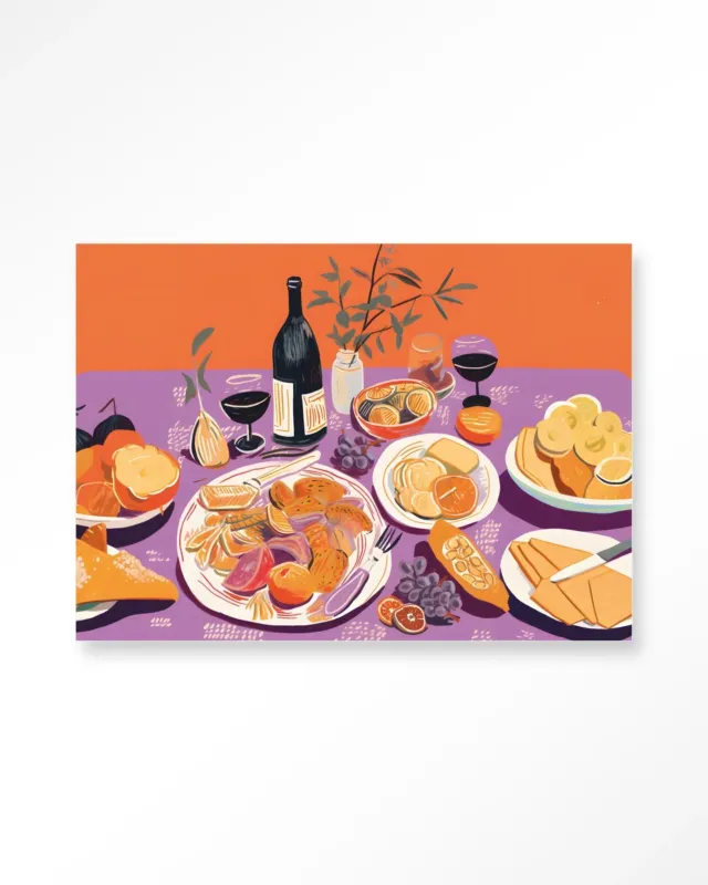 Burgundian Table - Moderne Wanddecoratie | Artprint, Glass Art & Wandkleed Hoge Kwaliteit