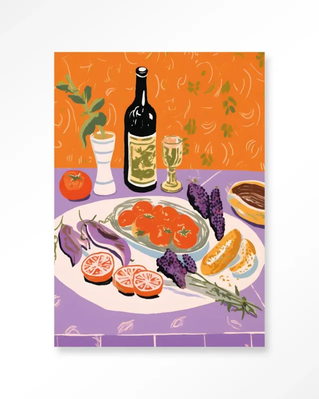 Finale Uitverkoop Mediterranean Table - Moderne Wanddecoratie | Artprint, Glass Art & Wandkleed