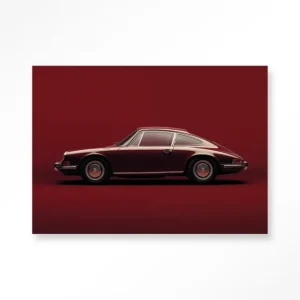 Aanbieding Vintage Porsche Red - Moderne Wanddecoratie | Artprint, Glass Art & Wandkleed