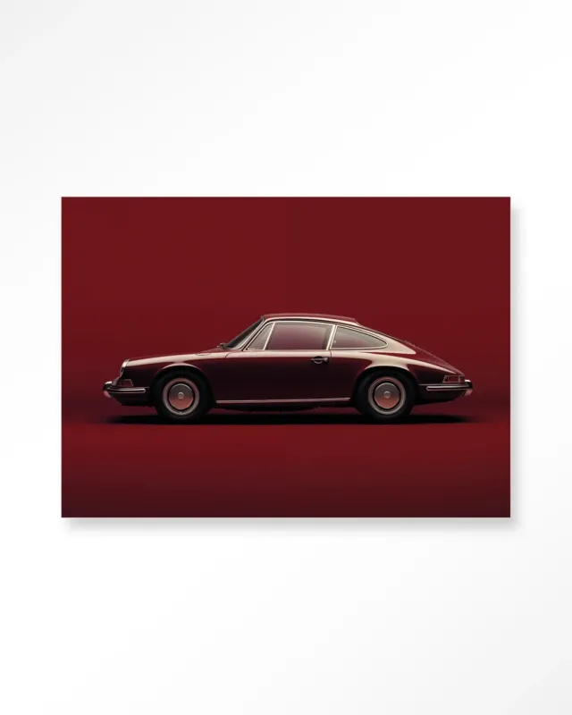 Aanbieding Vintage Porsche Red - Moderne Wanddecoratie | Artprint, Glass Art & Wandkleed