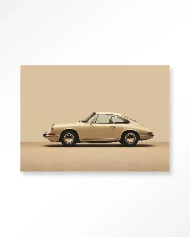 Vintage Porsche Beige - Moderne Wanddecoratie | Artprint, Glass Art & Wandkleed Rechtstreeks Van De Fabrikant
