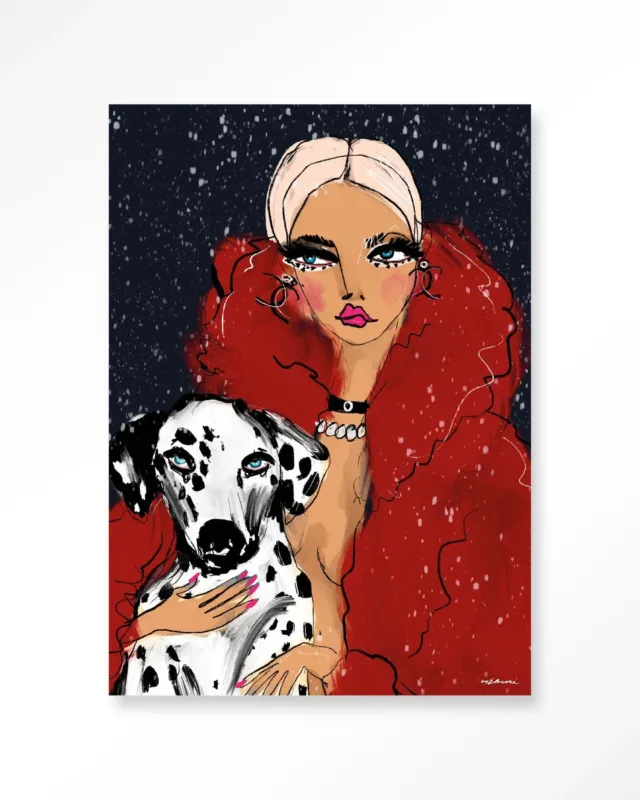 Rechtstreeks Van De Fabrikant Dotted Doggy - Moderne Wanddecoratie | Artprint, Glass Art & Wandkleed