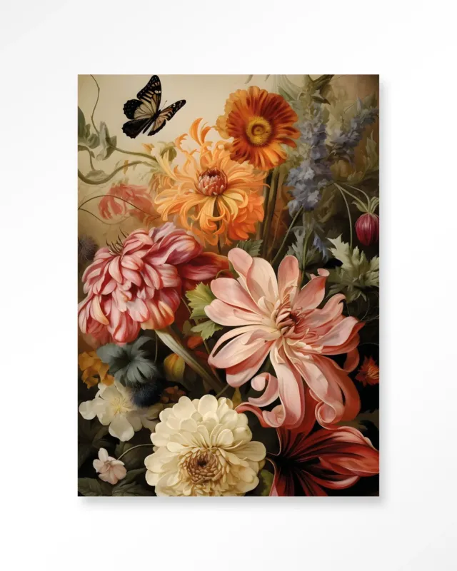 Vintage Flowers - Moderne Wanddecoratie | Artprint, Glass Art & Wandkleed Hoge Kwaliteit