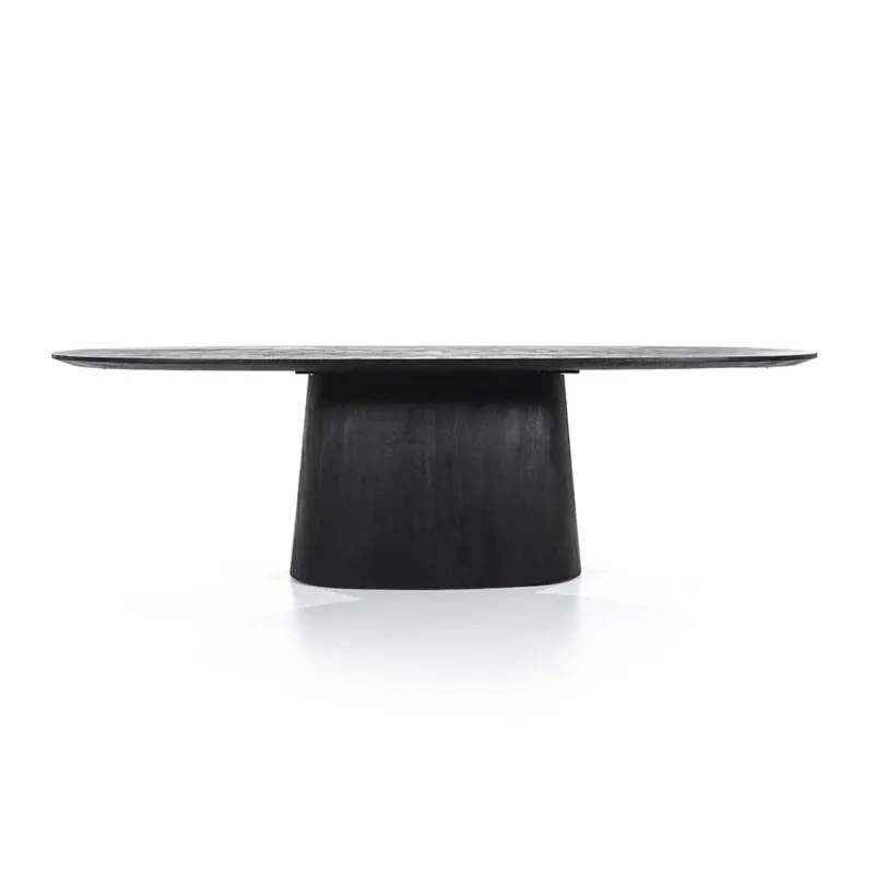 Goedkoop Ovaal Eettafel Aron – mangohout zwart 250x110cm