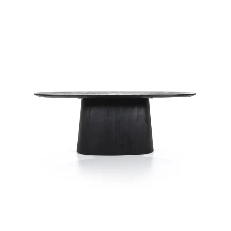 Premium Ovaal Eettafel Aron – mangohout zwart 200x110cm