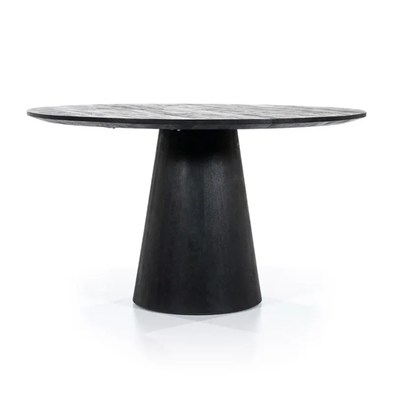 Rond Eettafel Aron – mangohout zwart 130cm Must-Have
