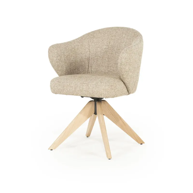 Betaalbaar Stoel Connor – eiken & stof naturel taupe donna