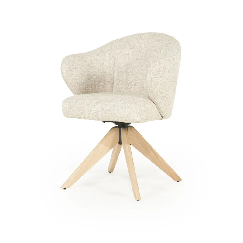 Stoel Connor – eiken & stof naturel beige donna Rechtstreeks Van De Fabrikant