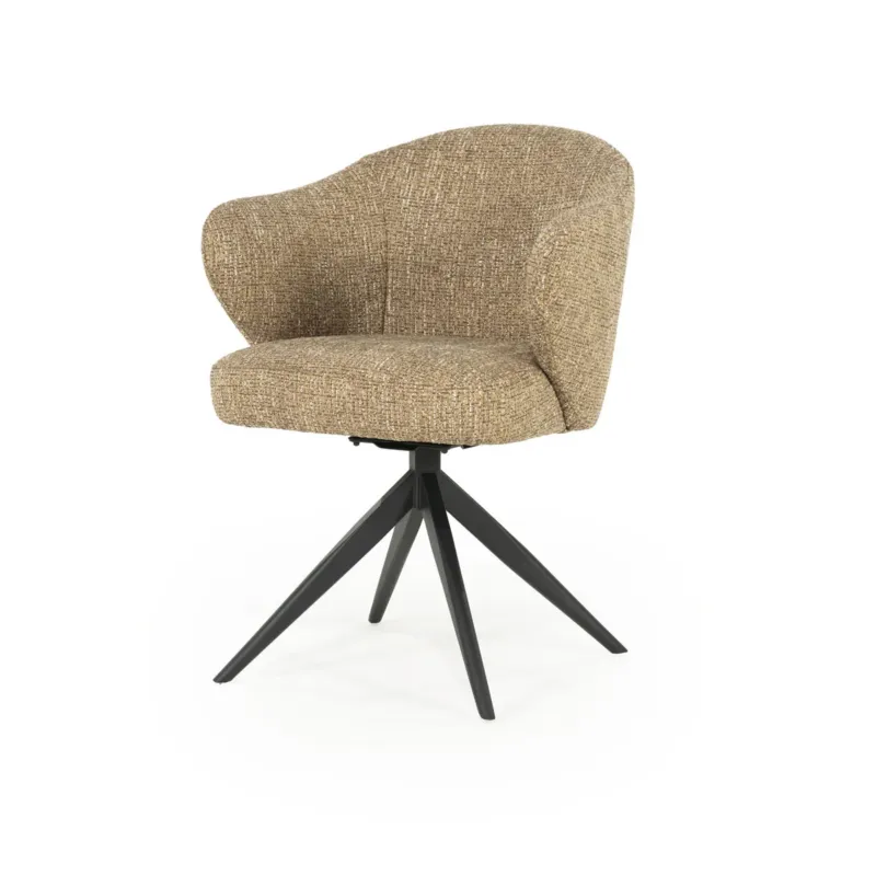 Stoel Connor – stof & metaal mosterd zwart donna Aanbieding