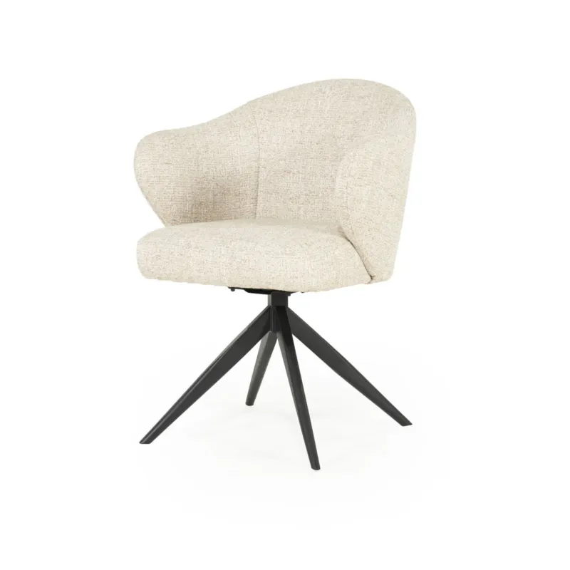 Stoel Connor – stof & metaal beige zwart donna Speciale Aanbieding