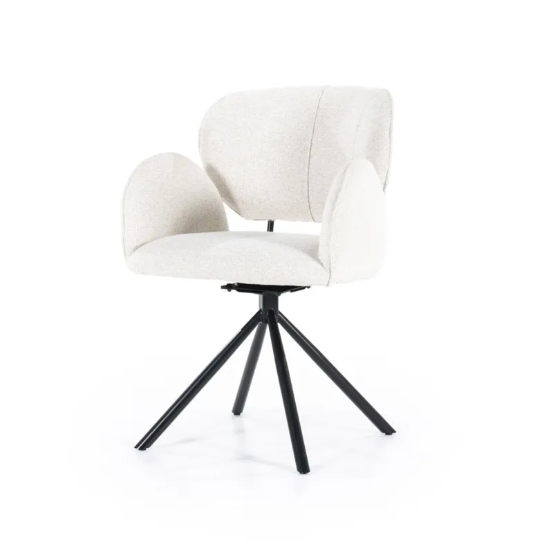 Stoel Rosalin – stof & metaal beige moon Direct Beschikbaar