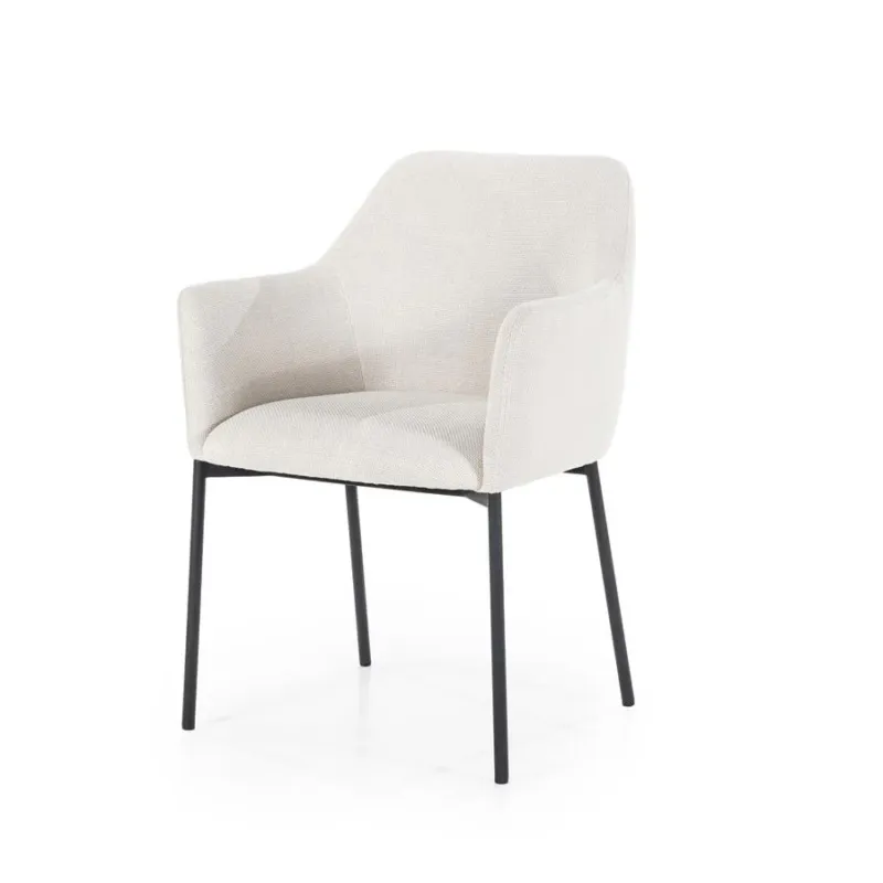 Stoel Paul – polyester & metaal beige linea Betaalbaar