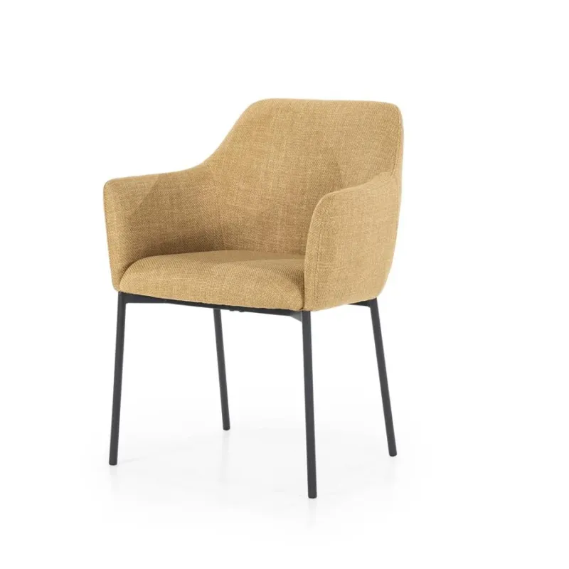 Hoge Kwaliteit Stoel Paul – polyester & metaal mosterd linea