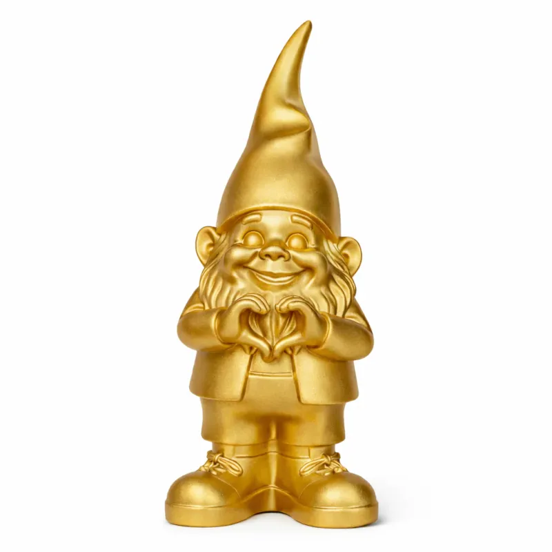 Gouden kabouter met Hart Betrouwbaar