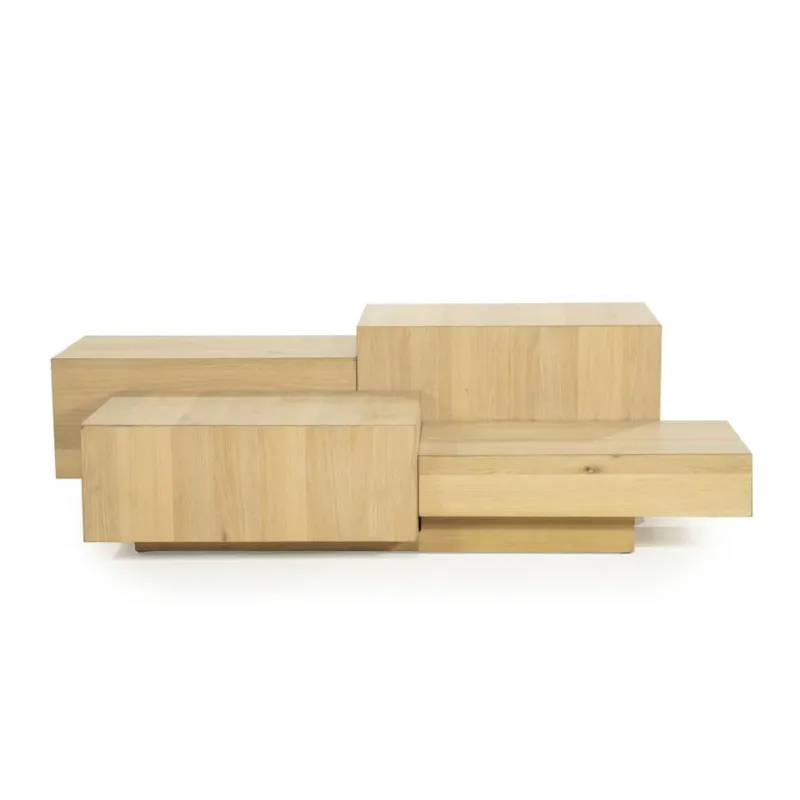Salontafel Quinten rechthoekig – eikenfineer naturel Nieuw