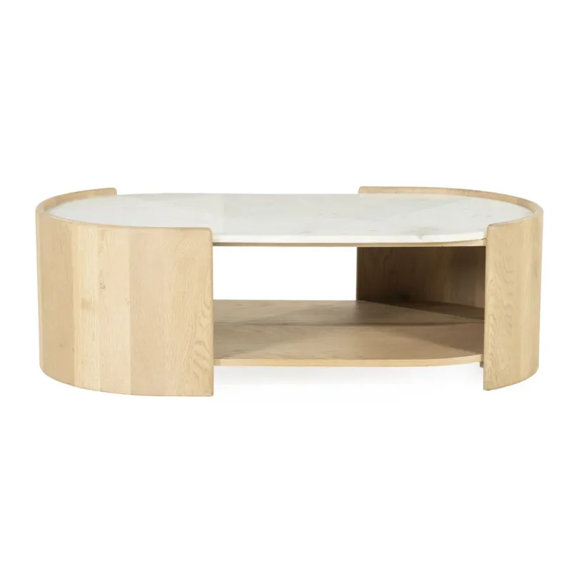 Bestseller Salontafel Don – eikenhout, eikenfineer & marmer naturel
