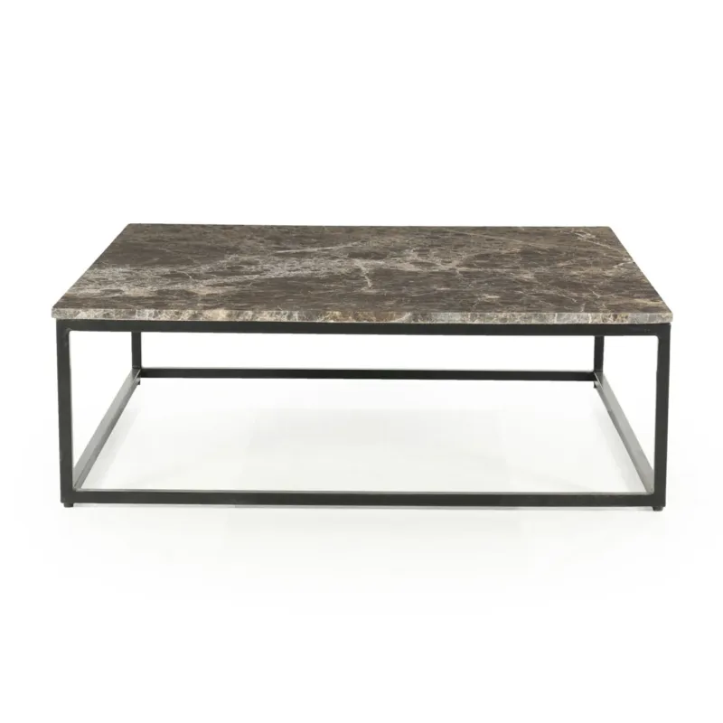Merkproduct Salontafel Rico vierkant – ijzer & marmer bruin