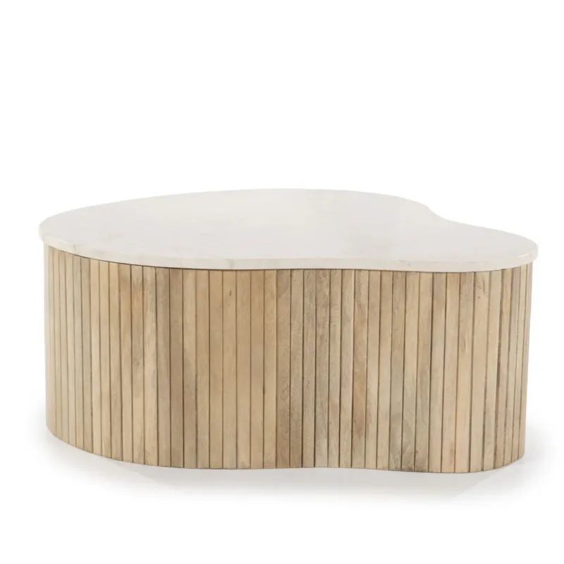Seizoensaanbieding Salontafel Kira – mangohout & marmer wit medium