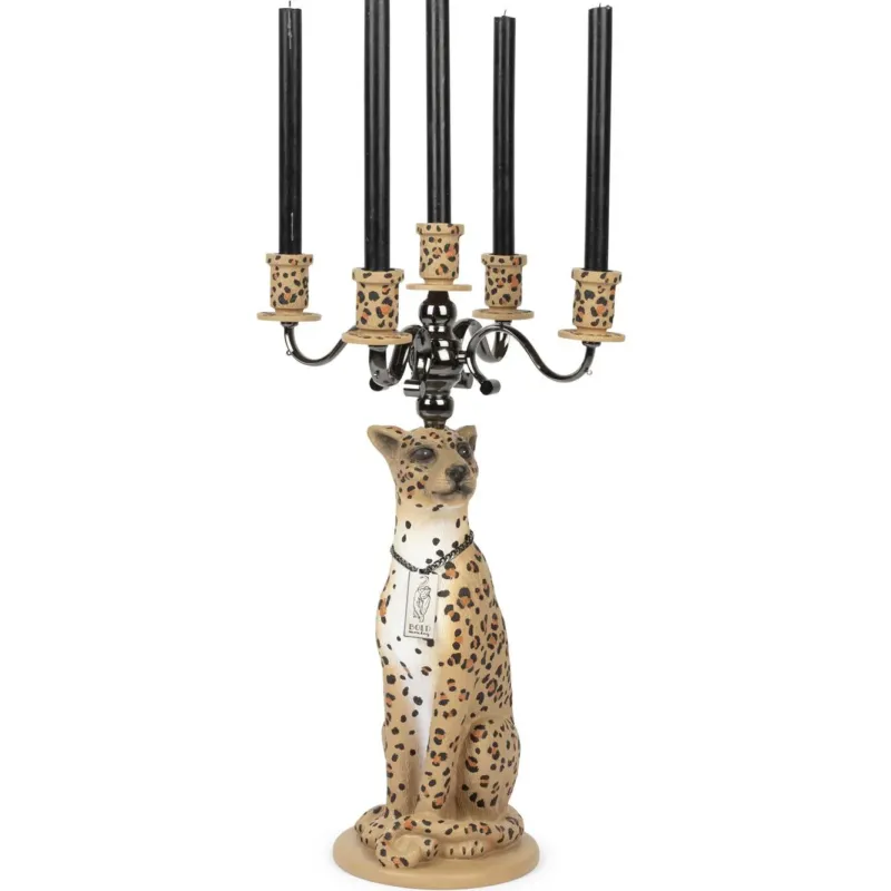 Bold Monkey Panter Kandelaar Groot – Leopard Design 62 cm Nu Kopen