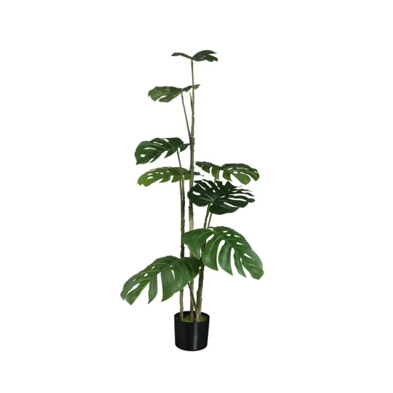 Direct Verzonden Kunst Monstera Plant 120 cm – Grote Kunstplant Groen – Inclusief Pot