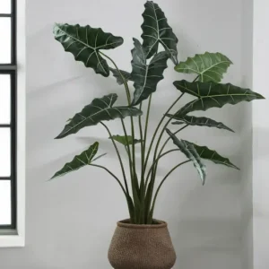 Kunst Alocasia 140 cm – Grote Kunstplant – Inclusief Pot Speciale Aanbieding
