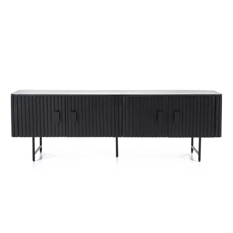 TV meubel Remi – mangohout & metaal zwart 4 deuren Speciale Aanbieding