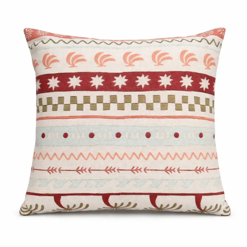 Fabrieksprijs Lente Bohemian Sierkussen 45x45 cm – Terracotta Strepen Design