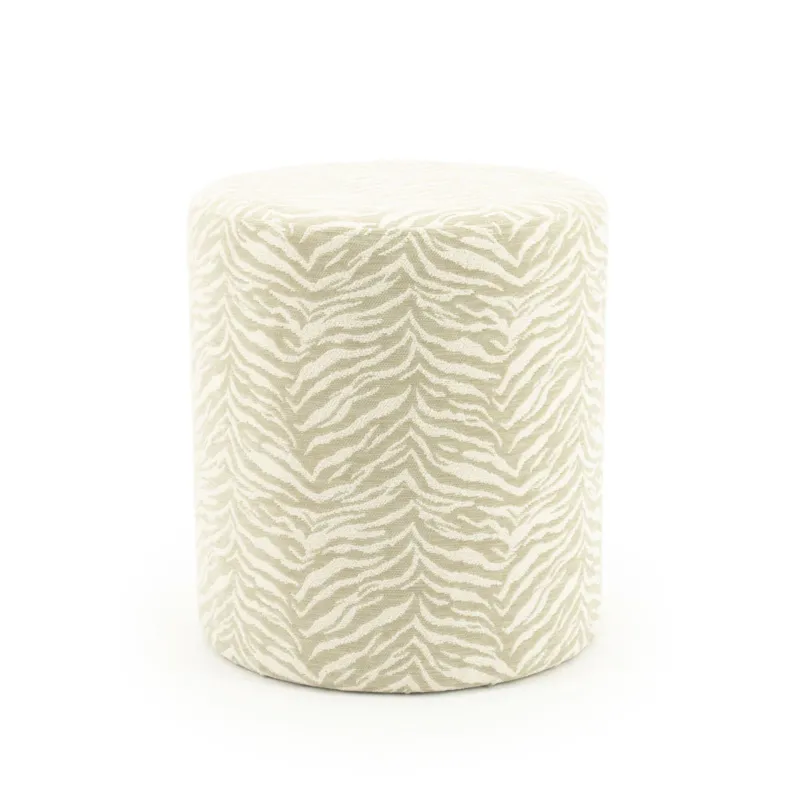 Speciale Aanbieding Poef Tigra – polyester & hout beige