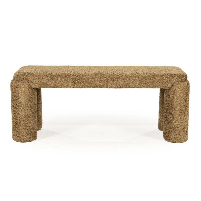 Flitsaanbieding Bankje Omla – stof & hout mosterd