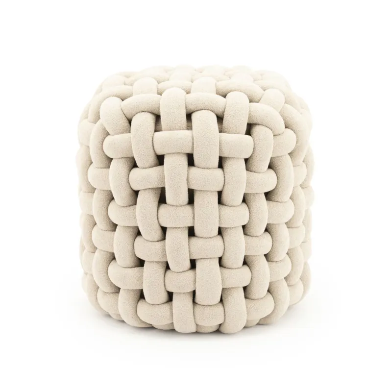 Uitverkoop Poef Poofie – polyester beige