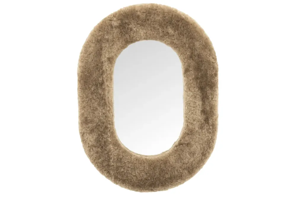 Teddy Spiegel Small – Beige/Bruin Wanddecoratie Tijdelijk Beschikbaar
