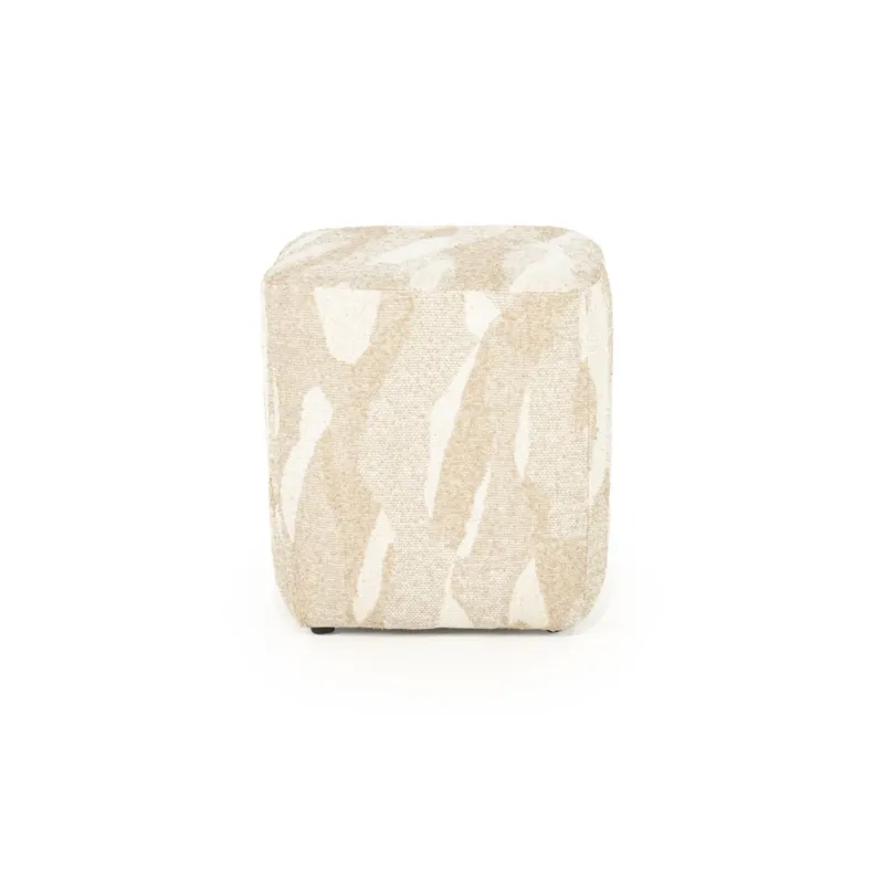 Poef Rytm – stof & hout beige small Snelle Levering