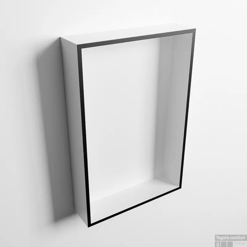 MONDIAZ EASY Nis 44,5x29,5cm in solid surface kleur Urban Talc. 1 vak geschikt voor in- of opbouw Nieuw