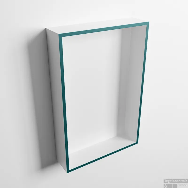 Uitverkoop MONDIAZ EASY Nis 44,5x29,5cm in solid surface kleur Smag Talc. 1 vak geschikt voor in- of opbouw